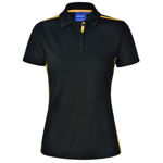 PS84-Staten-Polo-Shirt-Ladies-Black-Gold