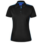 PS84-Staten-Polo-Shirt-Ladies-Black-Cyan