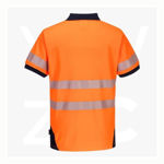 T182-PW3-Hi-Vis-Polo-Shirt-Orange-Navy-Back