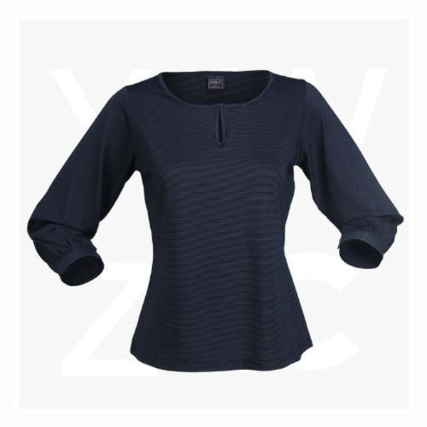 1258Q-Silvertech-Ladies-Tops-Navy-Silver