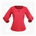 1258Q-Silvertech-Ladies-Tops-Red-Silver