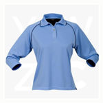 1140-Cool-Dry-Ladies-3Q-Sleeve-Polos-BiminiBlue-NavyWhite