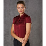 M8810-Women's-Tie-Neck-Blouse-Model