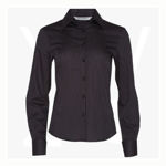 M8132-Women's Dobby Stripe Long Sleeve Shirt-Front