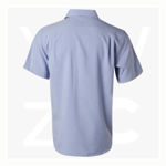 M7600S-Men's CoolDry-Short Sleeve Shirt-Blue-Back