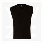 WJ02-Unisex-Wool-Acrylic-V-Neck-Vest-Black