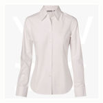 M8030L -Women's- Fine Twill- Long Sleeve Shirt-White