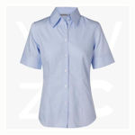M8030S -Women's Fine Twill - Short Sleeve Shirt - Blue