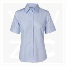 M8030S -Women's Fine Twill - Short Sleeve Shirt - Blue