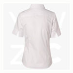 M8030S -Women's Fine Twill - Short Sleeve Shirt - White - Back