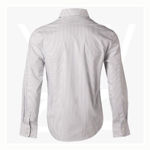 M7200L - Men's Ticking Stripe - Long Sleeve Shirt - White Blue - Back