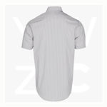 M7200S - Men's Ticking Stripe -Short Sleeve Shirt - Grey White - Back