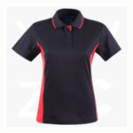 PS74-Teammate Polo-Ladies-BlackRed