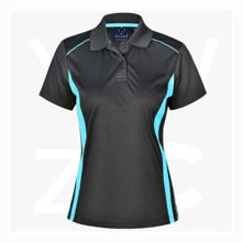 PS80-Pursuit Polo-Ladies-CharcoalAquaBlue