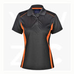 PS80-Pursuit Polo-Ladies-CharcoalFluoroOrange