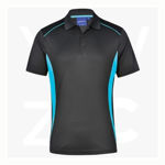 PS79-PursuitPolo- Men's-CharcoalAqua Blue