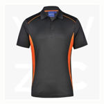 PS79-PursuitPolo- Men's-CharcoalFluoroOrange