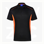 PS79-PursuitPolo- Men's-BlackOrange