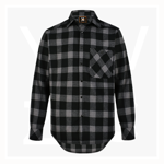 WT11-Unisex-Classic-Flannel-Plaid-LS-Shirt-BlackCharcoal