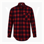 WT11-Unisex-Classic-Flannel-Plaid-LS-Shirt-BlackWine-Front