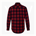 WT11-Unisex-Classic-Flannel-Plaid-LS-Shirt-BlackWine-Back