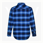 WT07-Unisex-Quilted-Flannel-Shirt-Style-Jacket-NavyBlue-Back