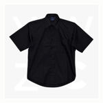BS08S-Men's-Telfon-Executive-Short-Sleeve-Shirt-Black