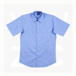 BS08S-Men's-Telfon-Executive-Short-Sleeve-Shirt-MidBlue-Front