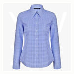 M8300L-Ladies’-Gingham-Check-LongSleeve-Shirt-SkyblueWhite