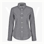 M8300L-Ladies’-Gingham-Check-LongSleeve-Shirt-BlackWhite-Front