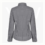 M8300L-Ladies’-Gingham-Check-LongSleeve-Shirt-BlackWhite-Back