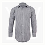 M7300L-Men’s-Gingham-Check-LongSleeve-Shirt-With-Roll-Up-Tab-Sleeve-BlackWhite