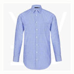 M7300L-Men’s-Gingham-Check-LongSleeve-Shirt-With-Roll-Up-Tab-Sleeve-SkyblueWhite-Front