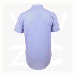 M7300S-Men’s-Gingham-Check-Short-Sleeve-Shirt-SkyblueWhite-Back