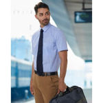 M7300S-Men’s-Gingham-Check-Short-Sleeve-Shirt-Model