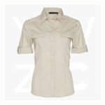 M8911-Women's-Short-Sleeve-Military-Shirt-Sand