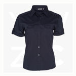 M8911-Women's-Short-Sleeve-Military-Shirt-Navy