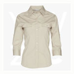 M8913-Women's-3/4-Sleeve-Military-Shirt-Sand