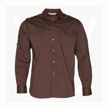 M7912-Men's-Long-Sleeve-Military-Shirt-Mocha