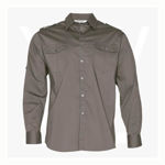 M7912-Men's-Long-Sleeve-Military-Shirt-Khaki-Front