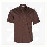 M7911-Men's-Short-Sleeve-Military-Shirt-Mocha