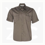 M7911-Men's-Short-Sleeve-Military-Shirt-Khaki