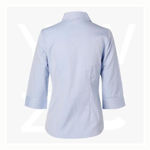 M8040Q-Women's-CVC-Oxford-3/4-Sleeve-Shirt-Blue-Back