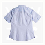 M8040S-Women's-CVC-Oxford-Short-Sleeve-Shirt-Blue-Back