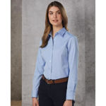 M8040L-Women's-CVC-Oxford-Long-Sleeve-Shirt-Model