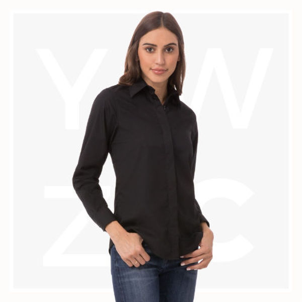 W150-Womens-Basic-Dress-Shirt-Black