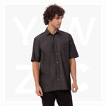 SKS002-Detroit-Mens-Short-Sleeve-Denim-Shirt-Black