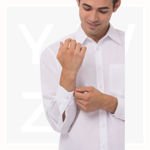 D100-Men's-Basic-Dress-Shirt-White-Cuff