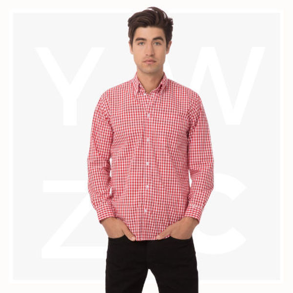 D500-Men’s-Gingham-Dress-Shirt-RedWhite-Check