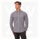 D500-Men’s-Gingham-Dress-Shirt-BlackWhite-Check